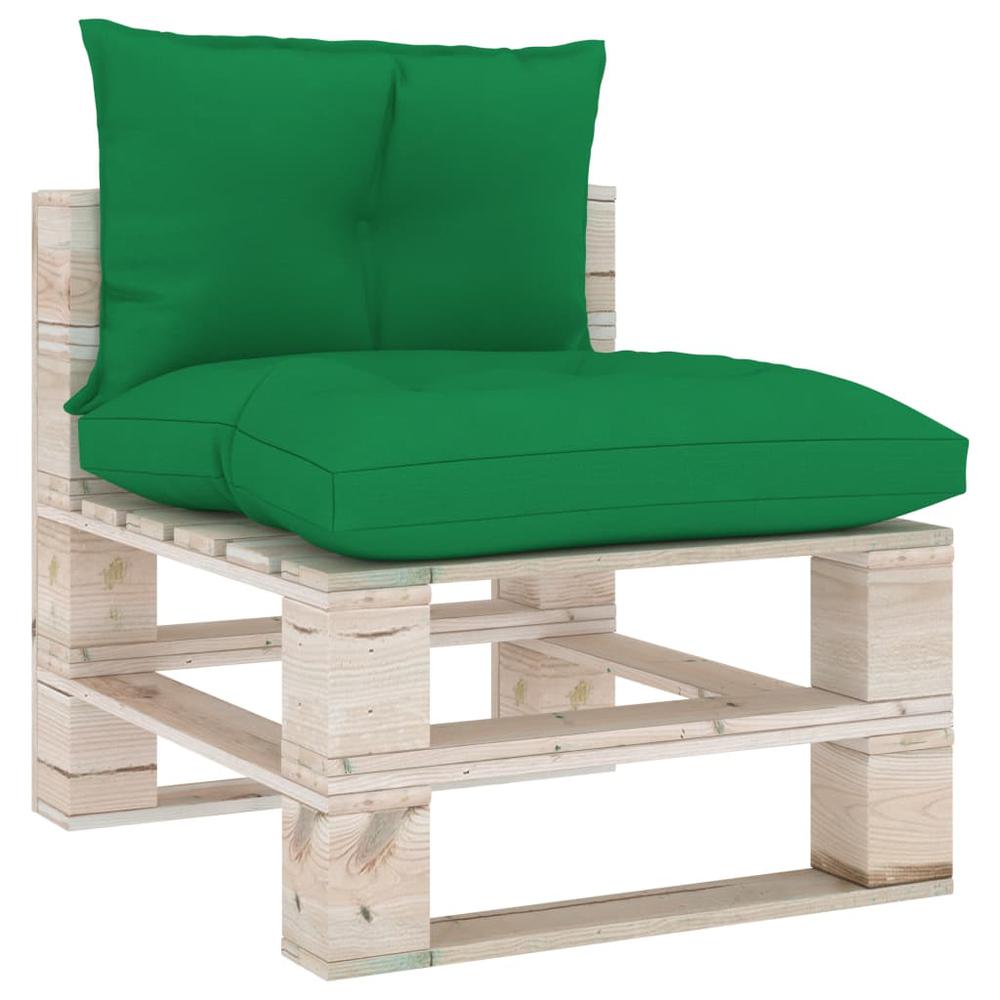 vidaXL Pallet Sofa Cushions 2 pcs Green Fabric. Picture 1