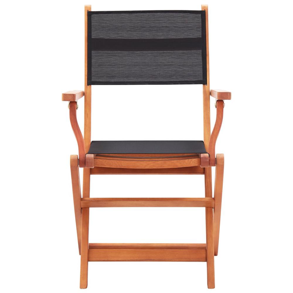 vidaXL Folding Patio Chairs 4 pcs Solid Eucalyptus Wood&Textilene, 316121. Picture 3
