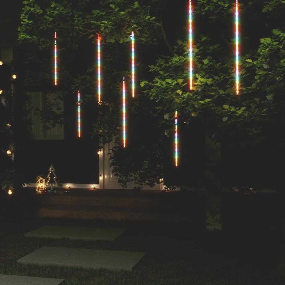 vidaXL Meteor Lights 8 pcs 19.7" Colorful 288 LEDs Indoor Outdoor. Picture 1