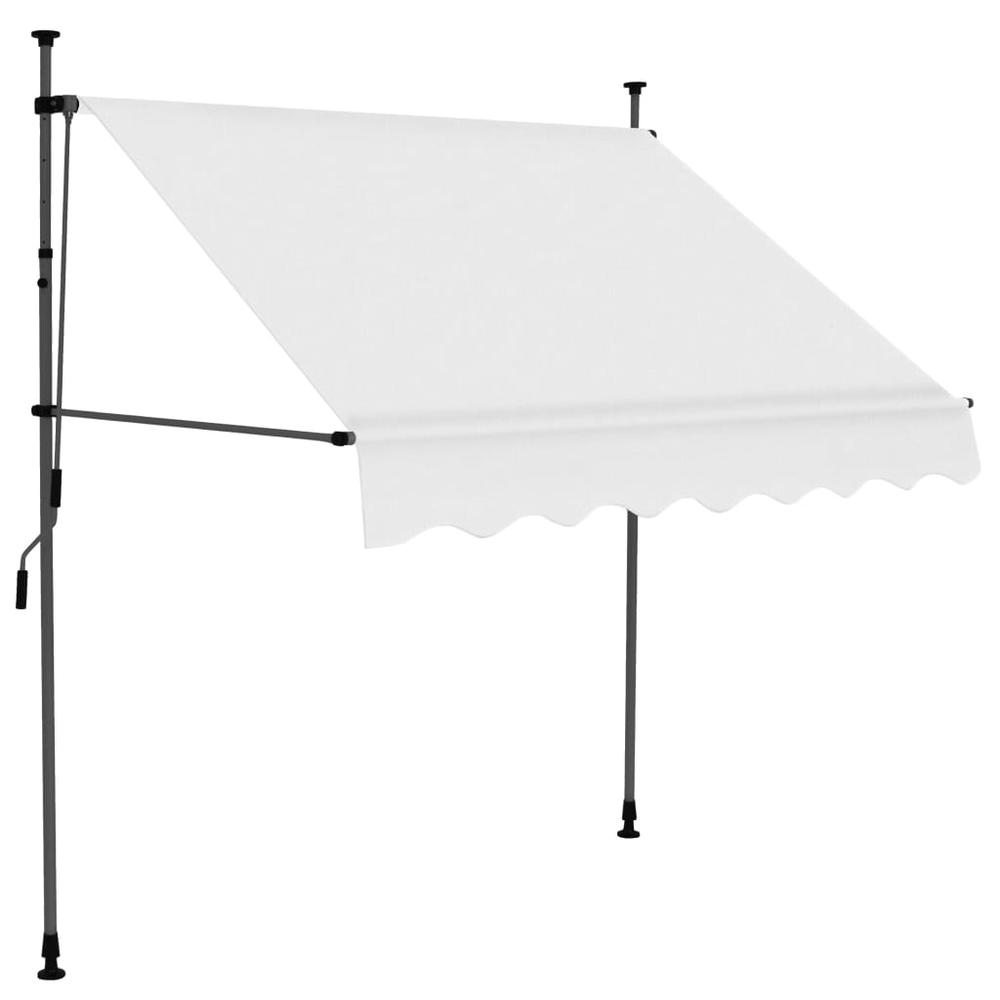 vidaXL Manual Retractable Awning with LED 78.7" Cream. Picture 2