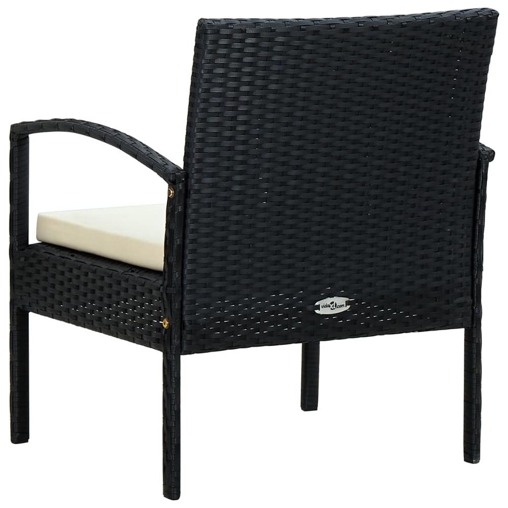 vidaXL Patio Chair with Cushion Poly Rattan Black. Picture 4