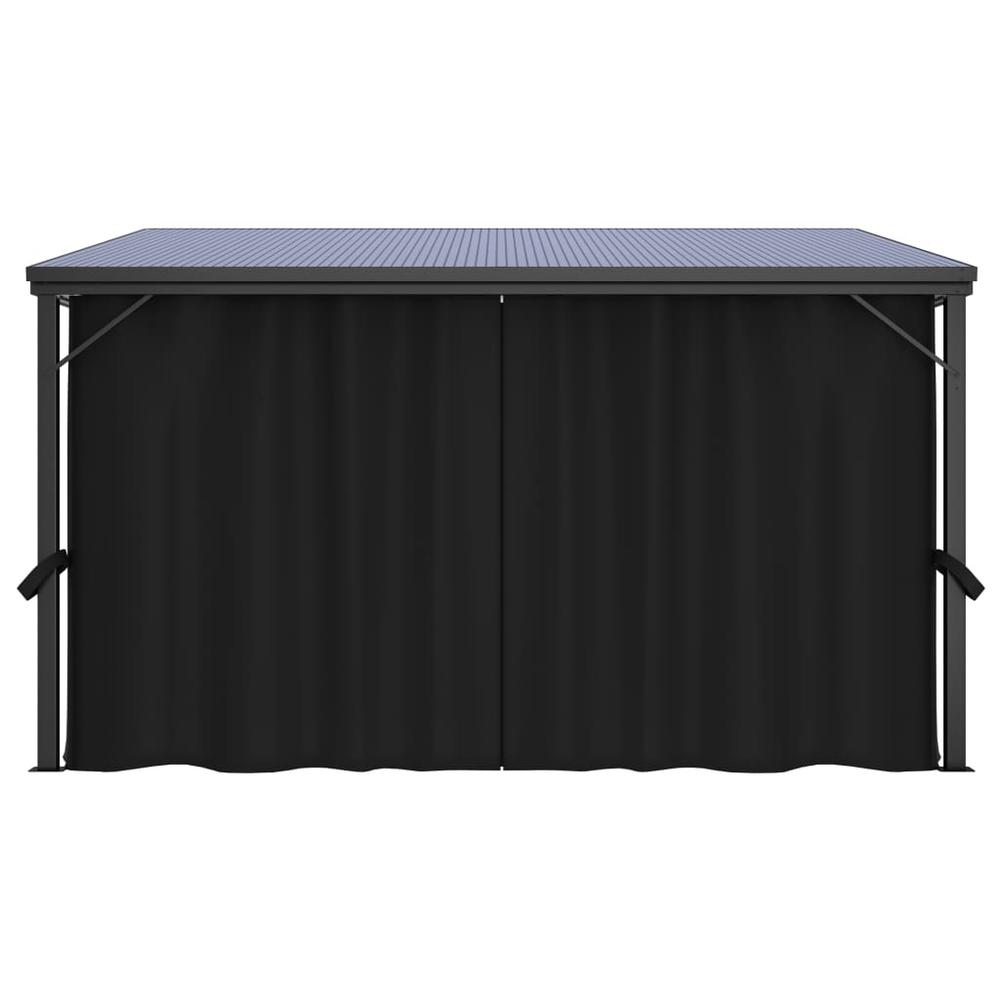 vidaXL Gazebo with Curtain 13.3'x9.6'x8' Anthracite. Picture 4