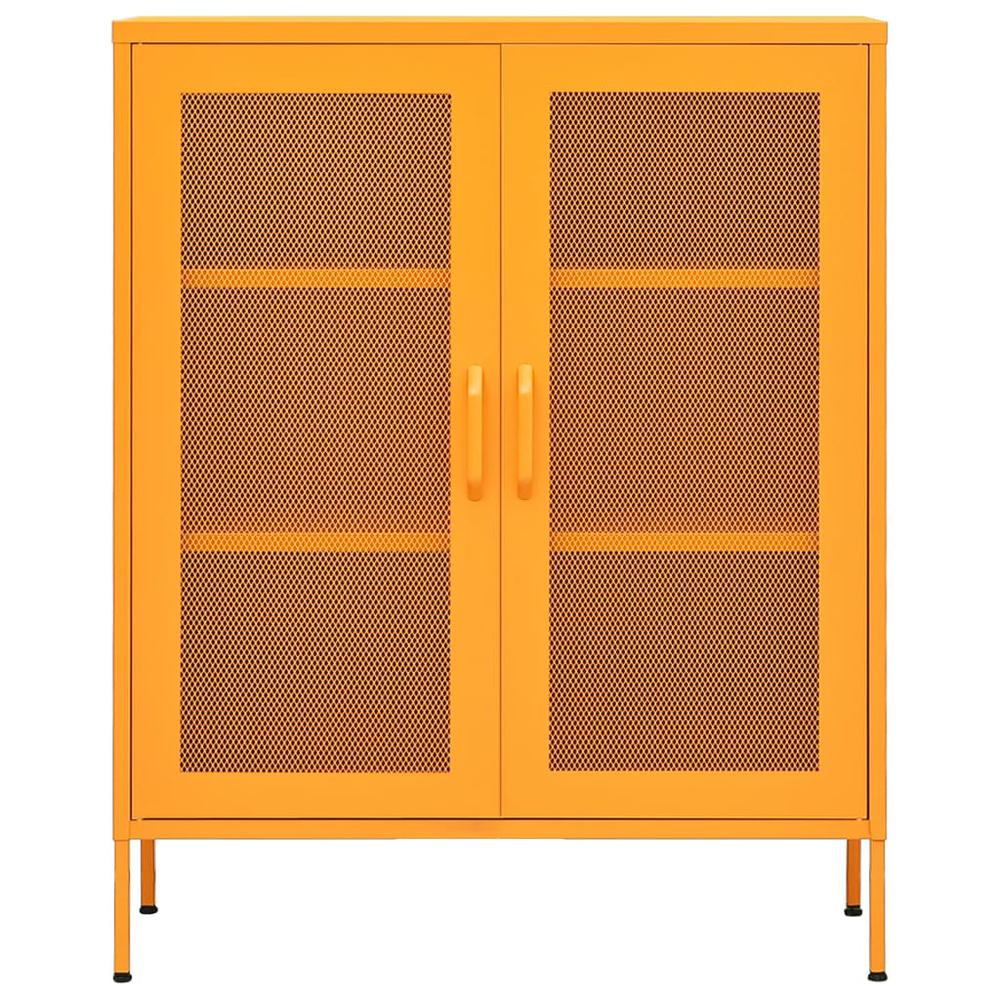 vidaXL Storage Cabinet Mustard Yellow 31.5"x13.8"x40" Steel, 336173. Picture 3