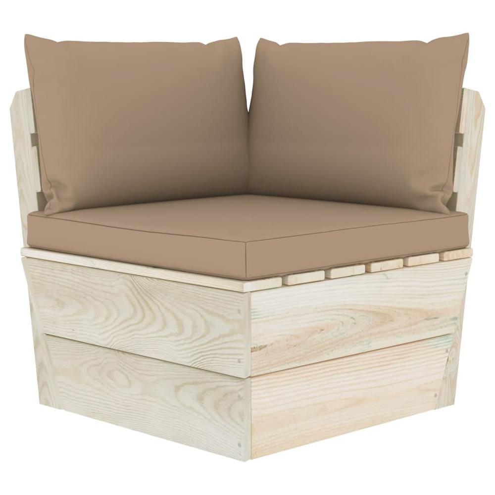 vidaXL Pallet Sofa Cushions 3 pcs Taupe Fabric, 315072. Picture 1