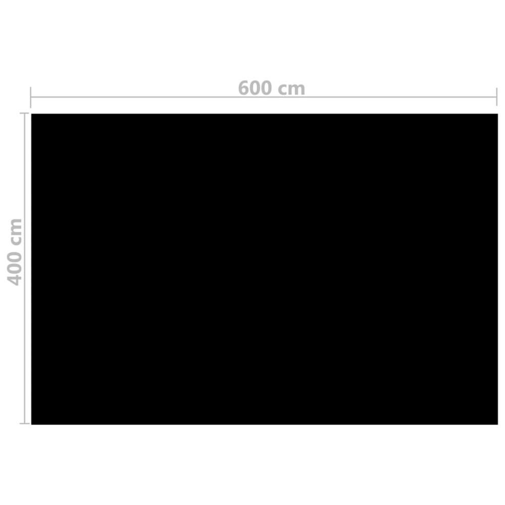 Floating Rectangular PE Solar Pool Film 19.8 x 13.1 ft Black, 90340. Picture 4