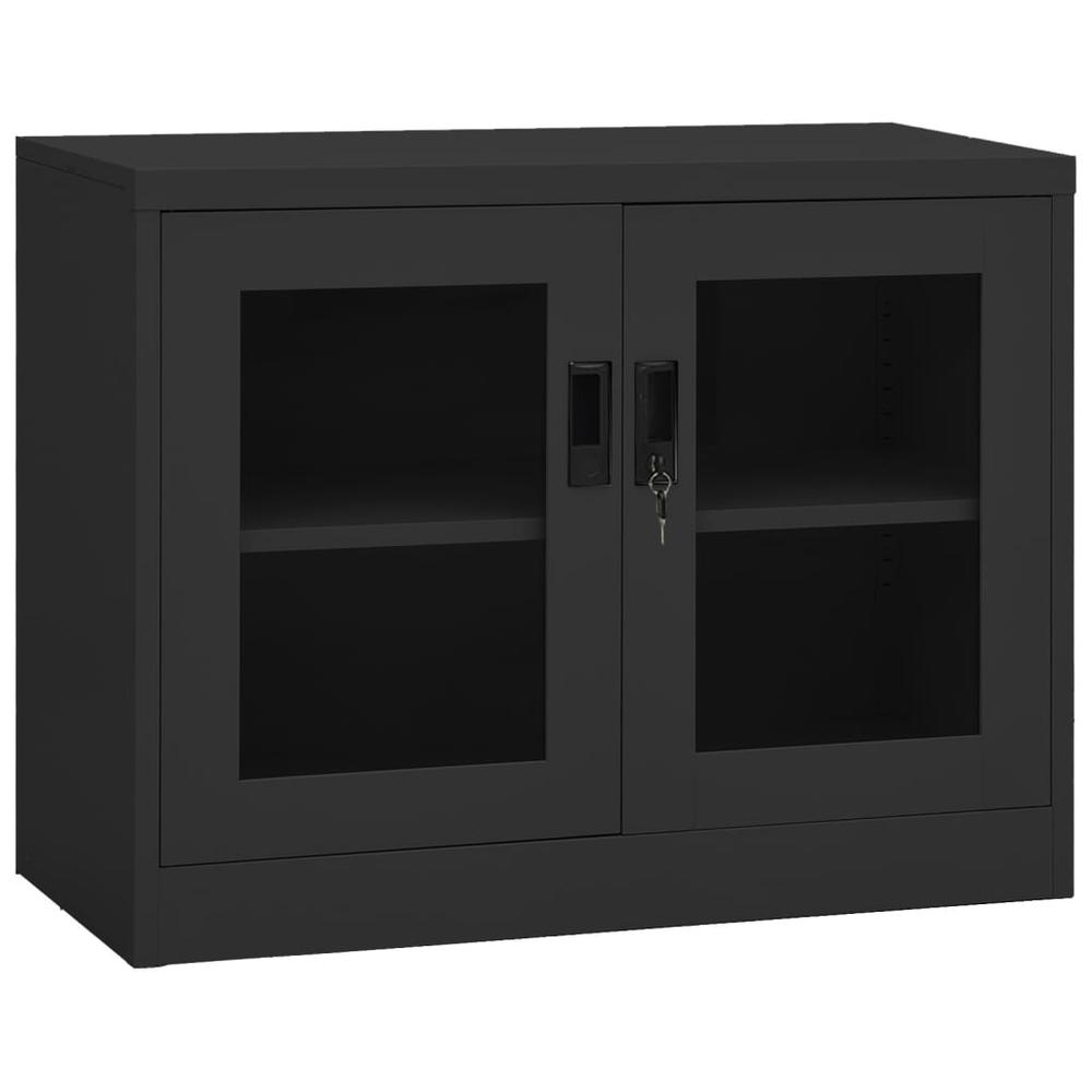 vidaXL Office Cabinet Anthracite 35.4"x15.7"x27.6" Steel. Picture 1