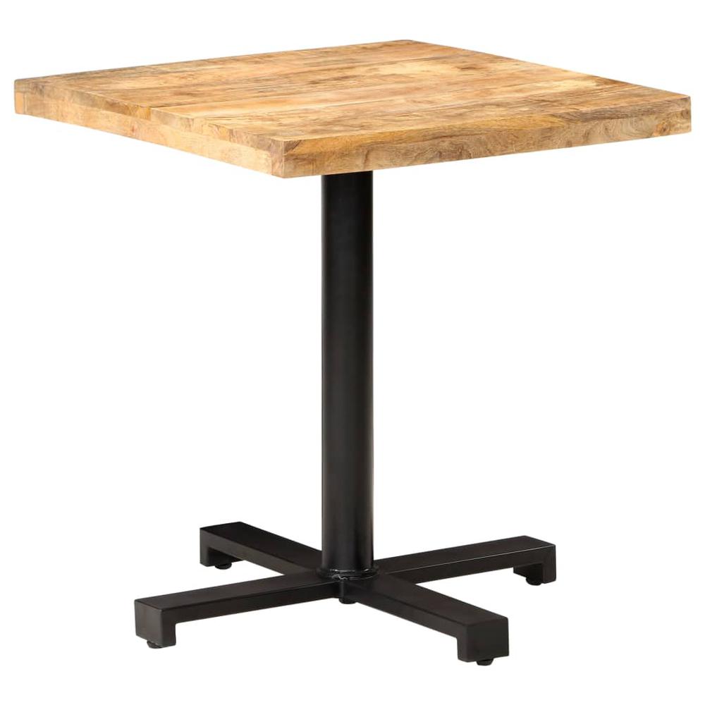 vidaXL Bistro Table Square 27.6"x27.6"x29.5" Rough Mango Wood. Picture 1