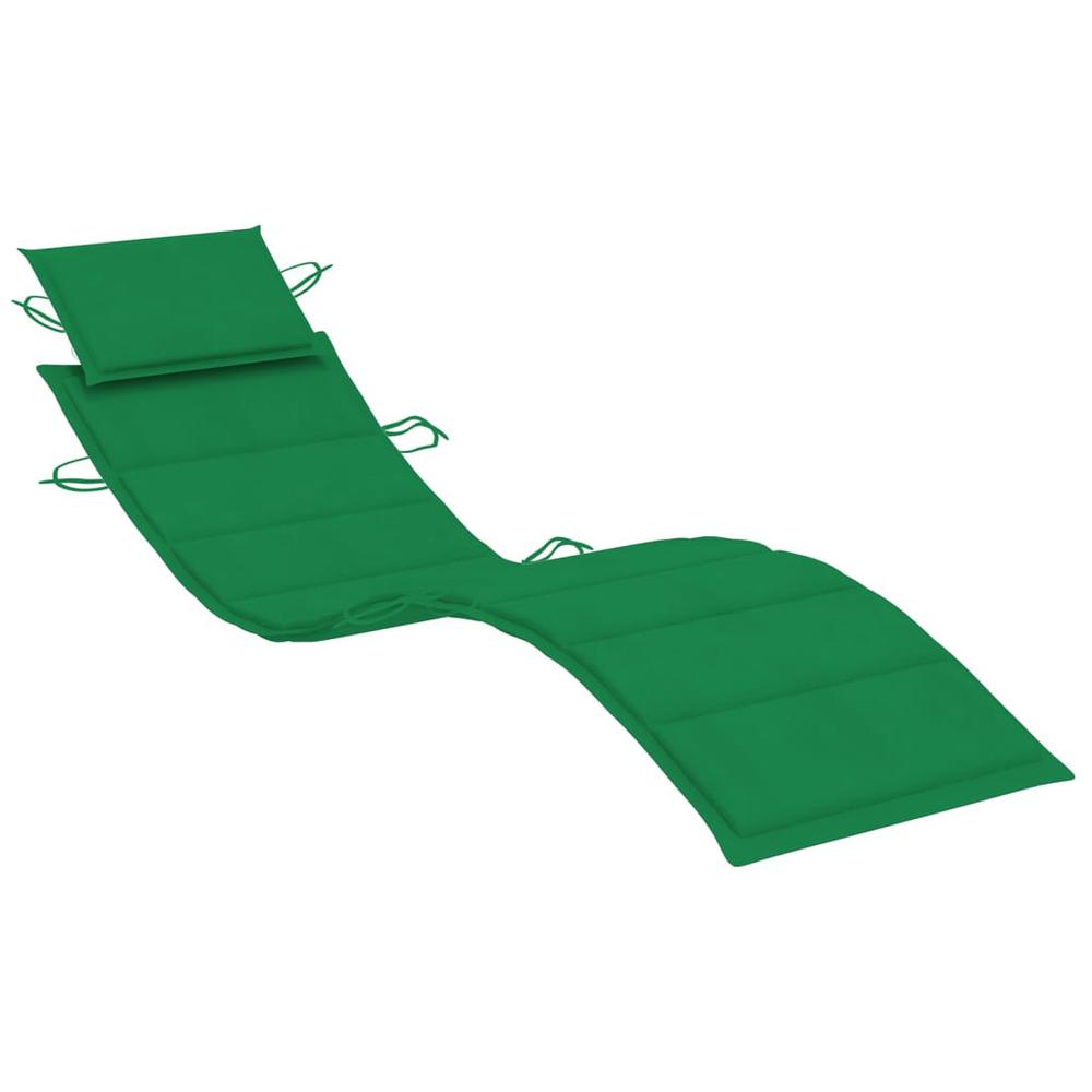 vidaXL Sun Lounger Cushion Green 73.2"x22.8"x1.2". Picture 2