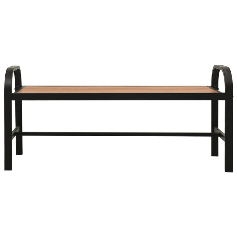 vidaXL Patio Bench 49" Steel and WPC Brown and Black. Picture 3