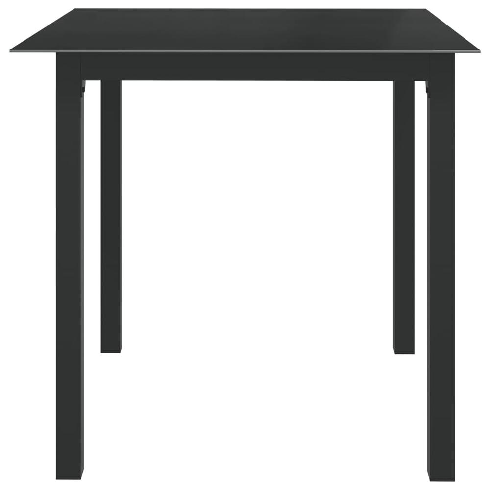 vidaXL Patio Table Black 31.5"x31.5"x29.1" Aluminum and Glass. Picture 3