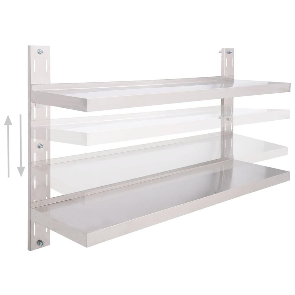  Hanging Floating Stainless Steel Shelf, 2-Layer