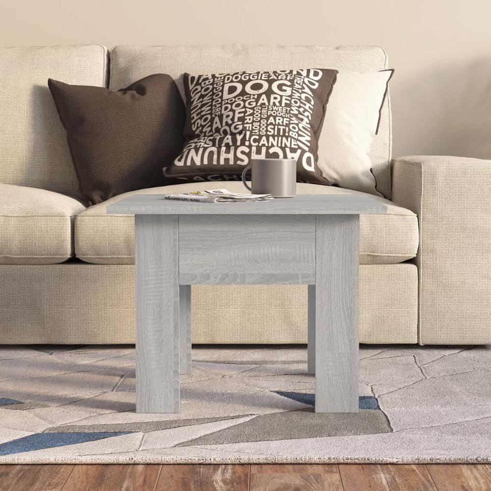 vidaXL Coffee Table Gray Sonoma 21.7"x21.7"x16.5" Engineered Wood, 813069. Picture 3