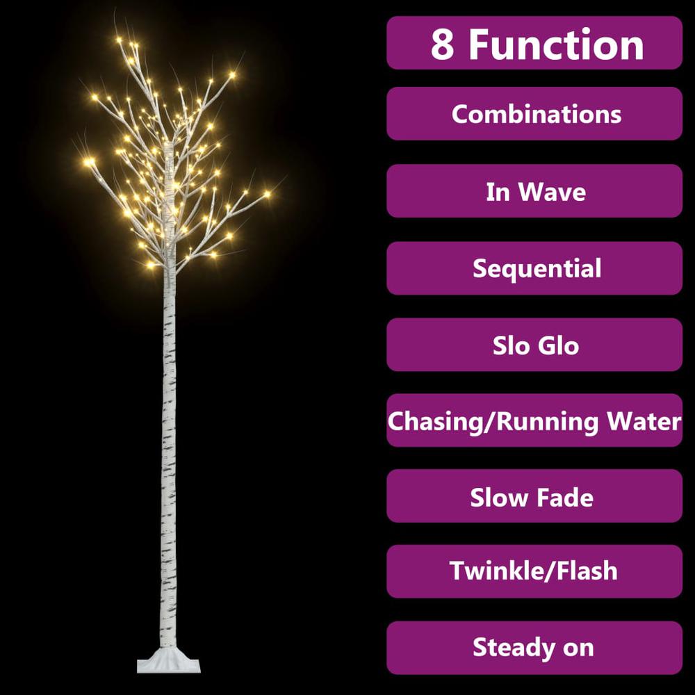 vidaXL Christmas Tree 220 LEDs 7.2' Warm White Willow Indoor Outdoor. Picture 3