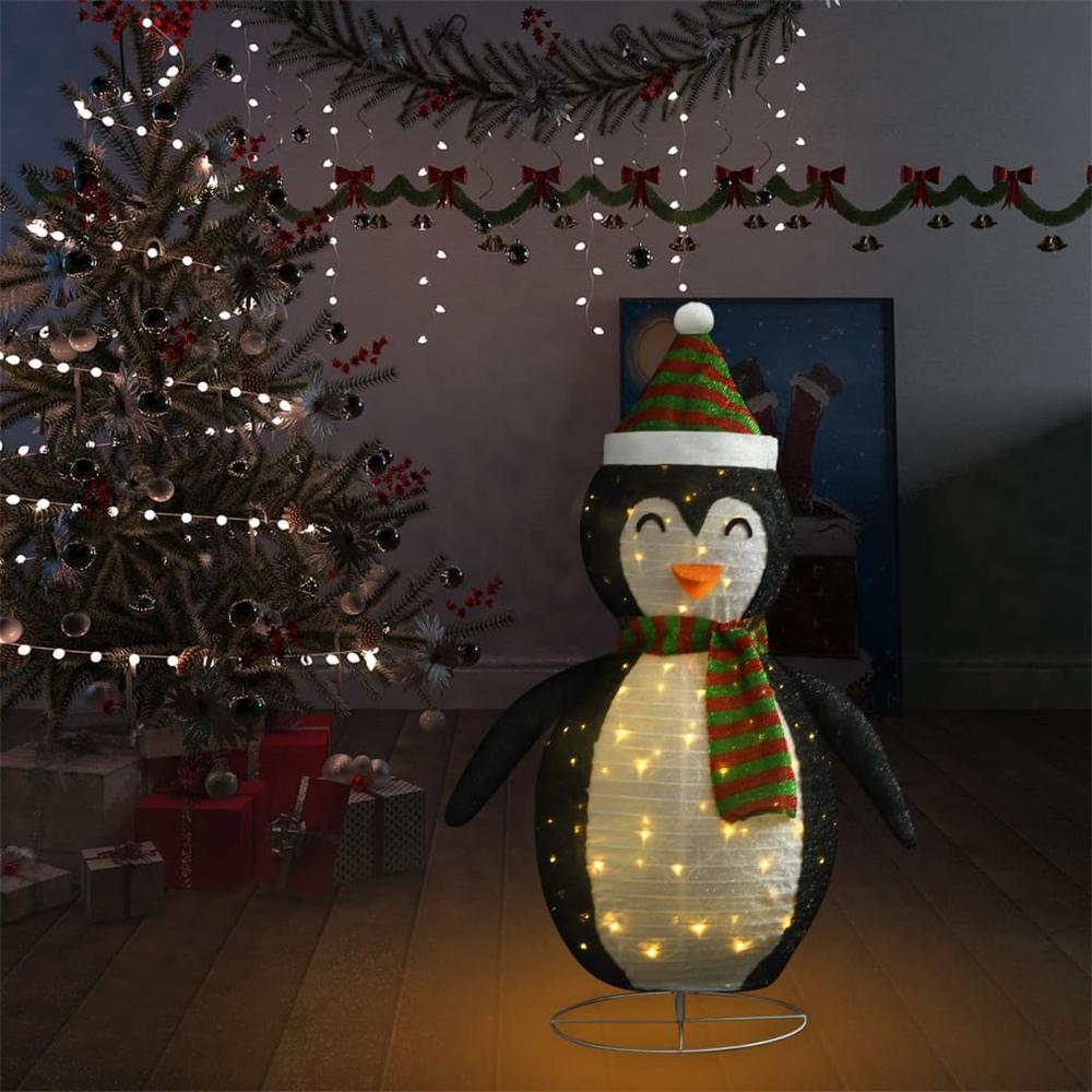 vidaXL Decorative Christmas Snow Penguin Figure LED Luxury Fabric 47.2". Picture 4