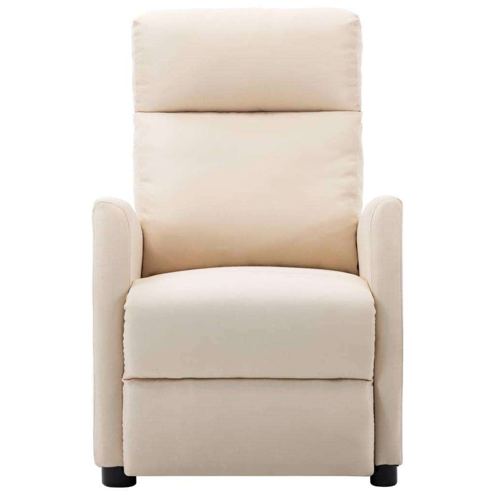 vidaXL Massage Reclining Chair Cream Fabric, 289715. Picture 2