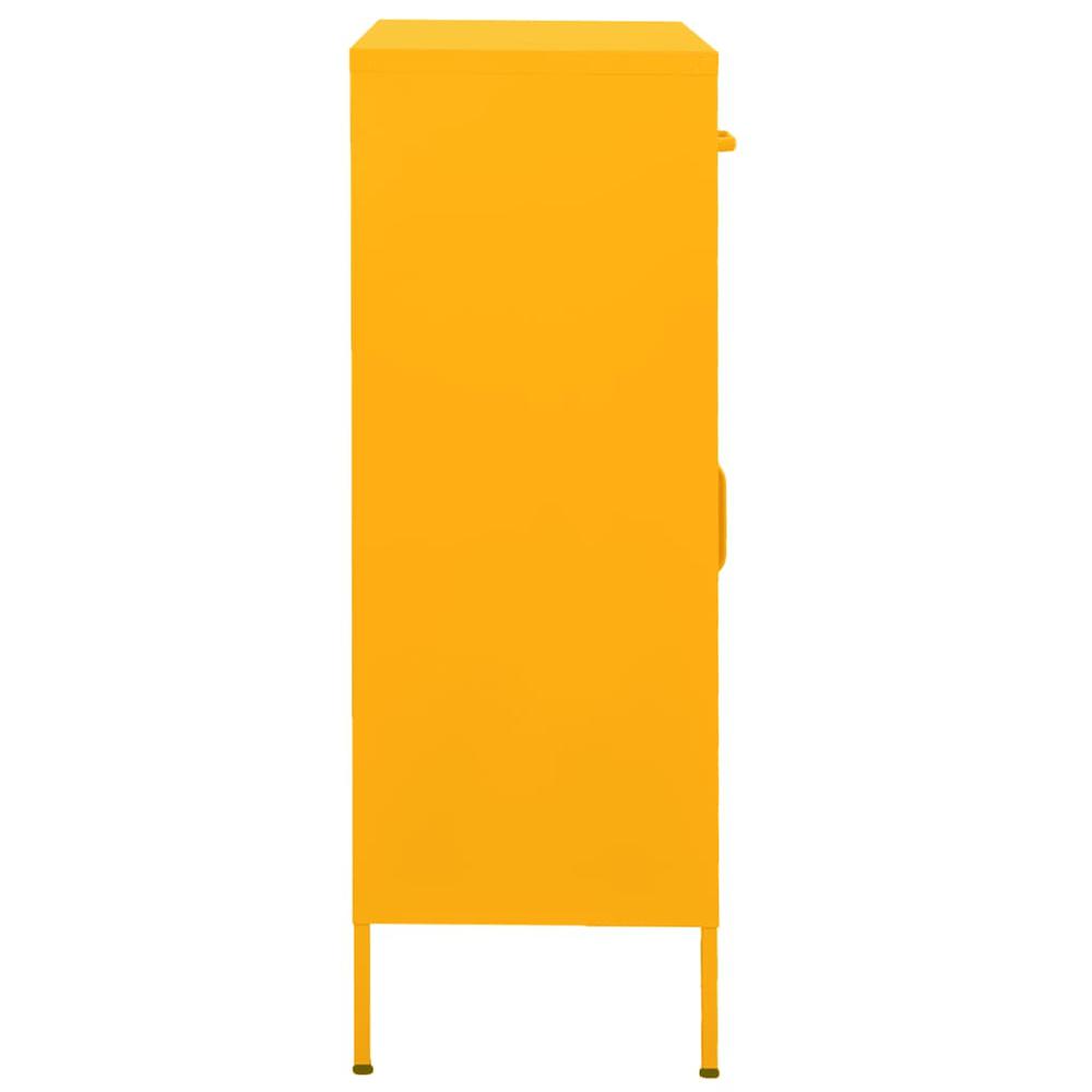 vidaXL Storage Cabinet Mustard Yellow 31.5"x13.8"x40" Steel, 336164. Picture 4