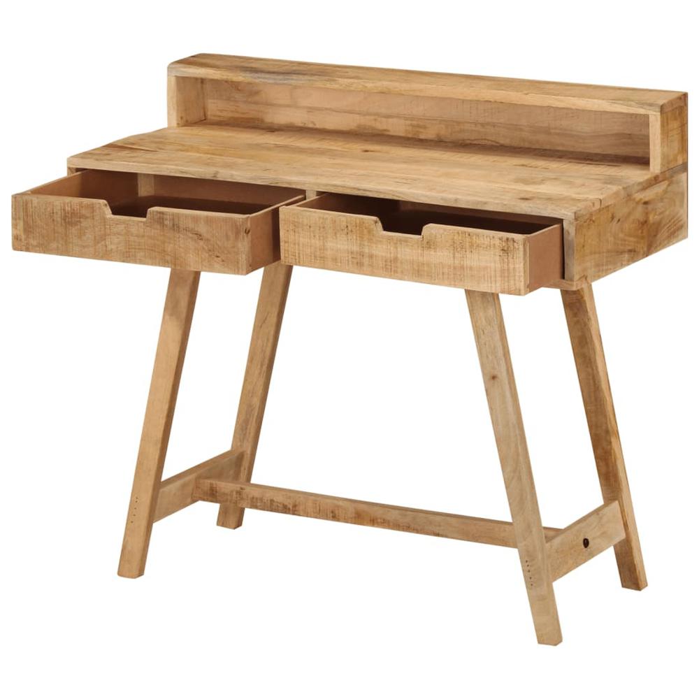 vidaXL Desk 39.4"x17.7"x35.4" Solid Rough Mango Wood. Picture 3