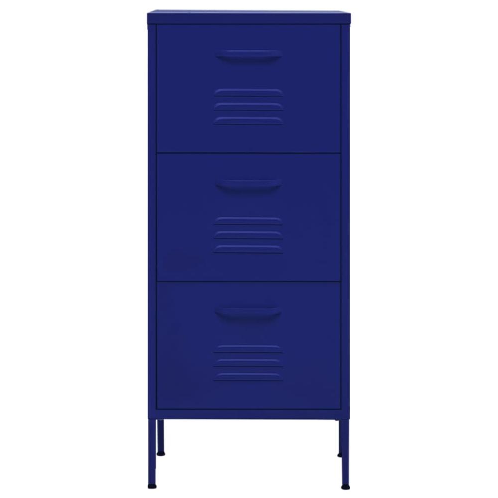 vidaXL Storage Cabinet Navy Blue 16.7"x13.8"x40" Steel, 336181. Picture 3