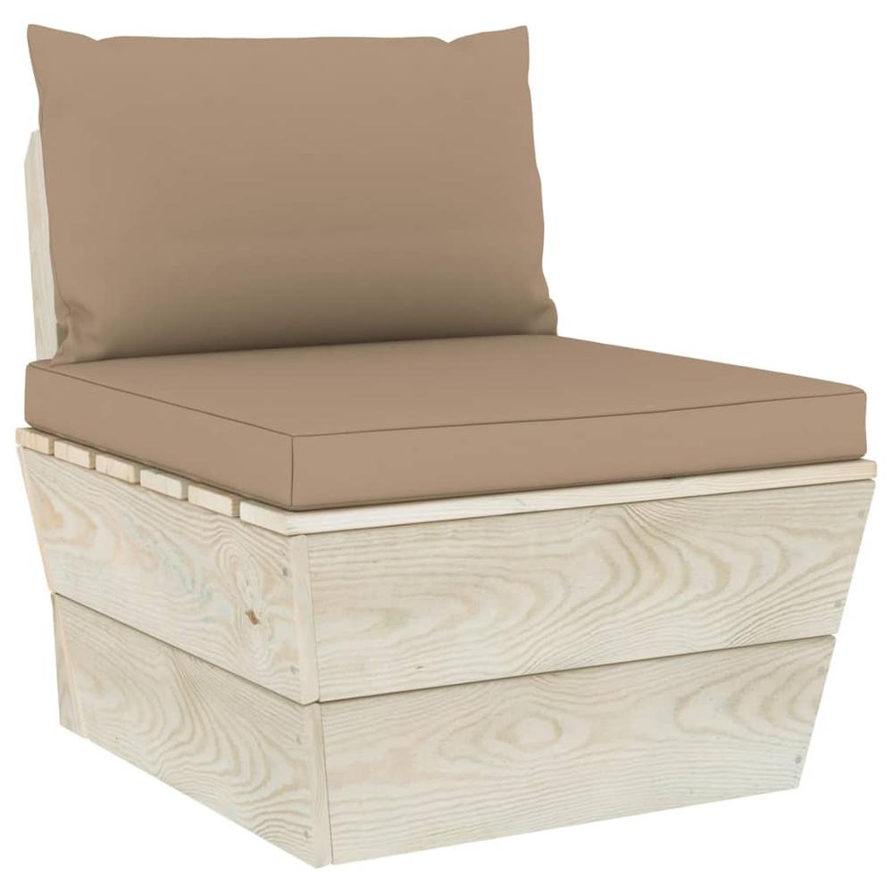vidaXL Pallet Sofa Cushions 2 pcs Taupe Fabric, 315060. Picture 1