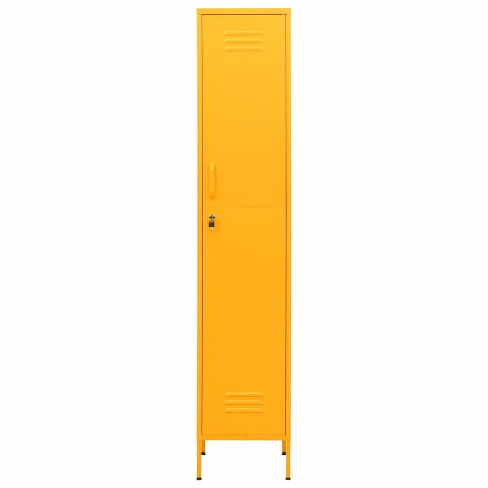 vidaXL Locker Cabinet Mustard Yellow 13.8"x18.1"x70.9" Steel. Picture 3
