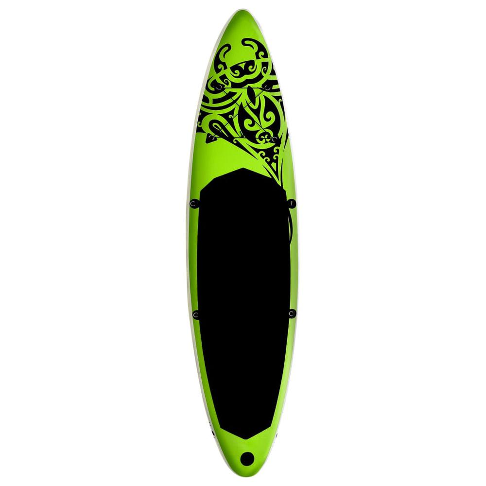 vidaXL Inflatable Stand Up Paddleboard Set 126"x29.9"x5.9" Green 2741. Picture 3