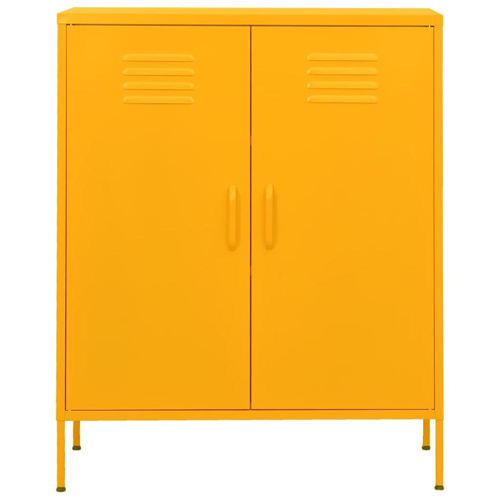 vidaXL Storage Cabinet Mustard Yellow 31.5"x13.8"x40" Steel, 336164. Picture 3