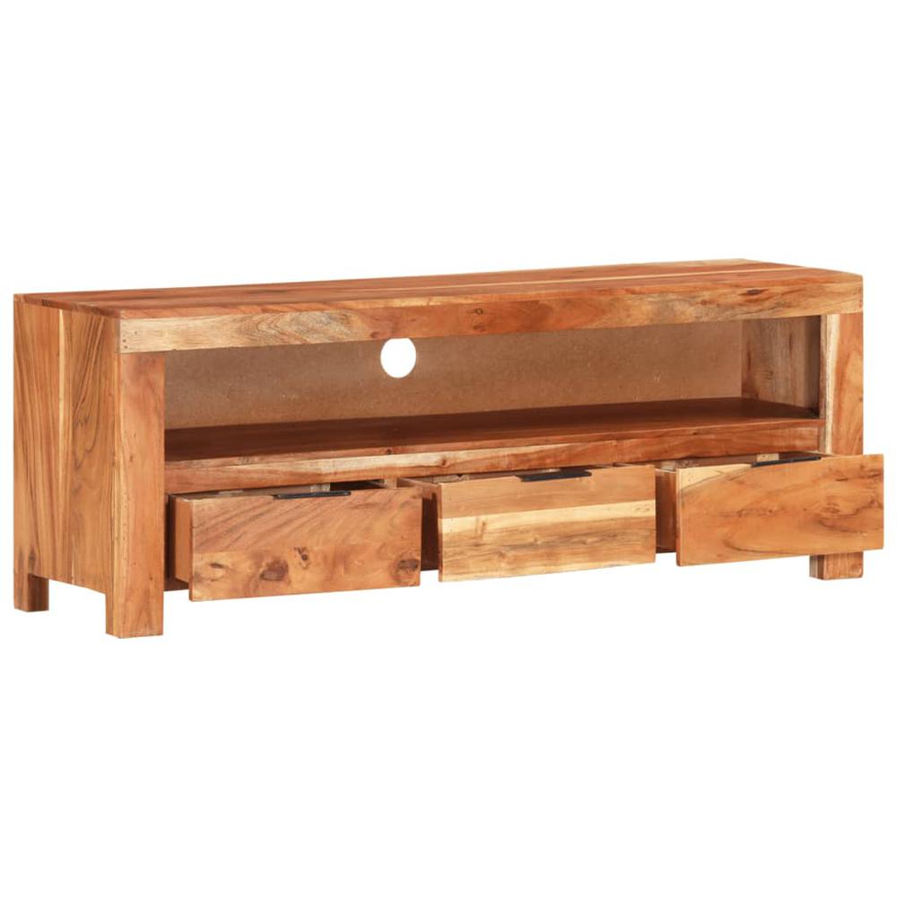 vidaXL TV Cabinet 43.3"x11.8"x15.7" Solid Acacia Wood, 338027. Picture 3