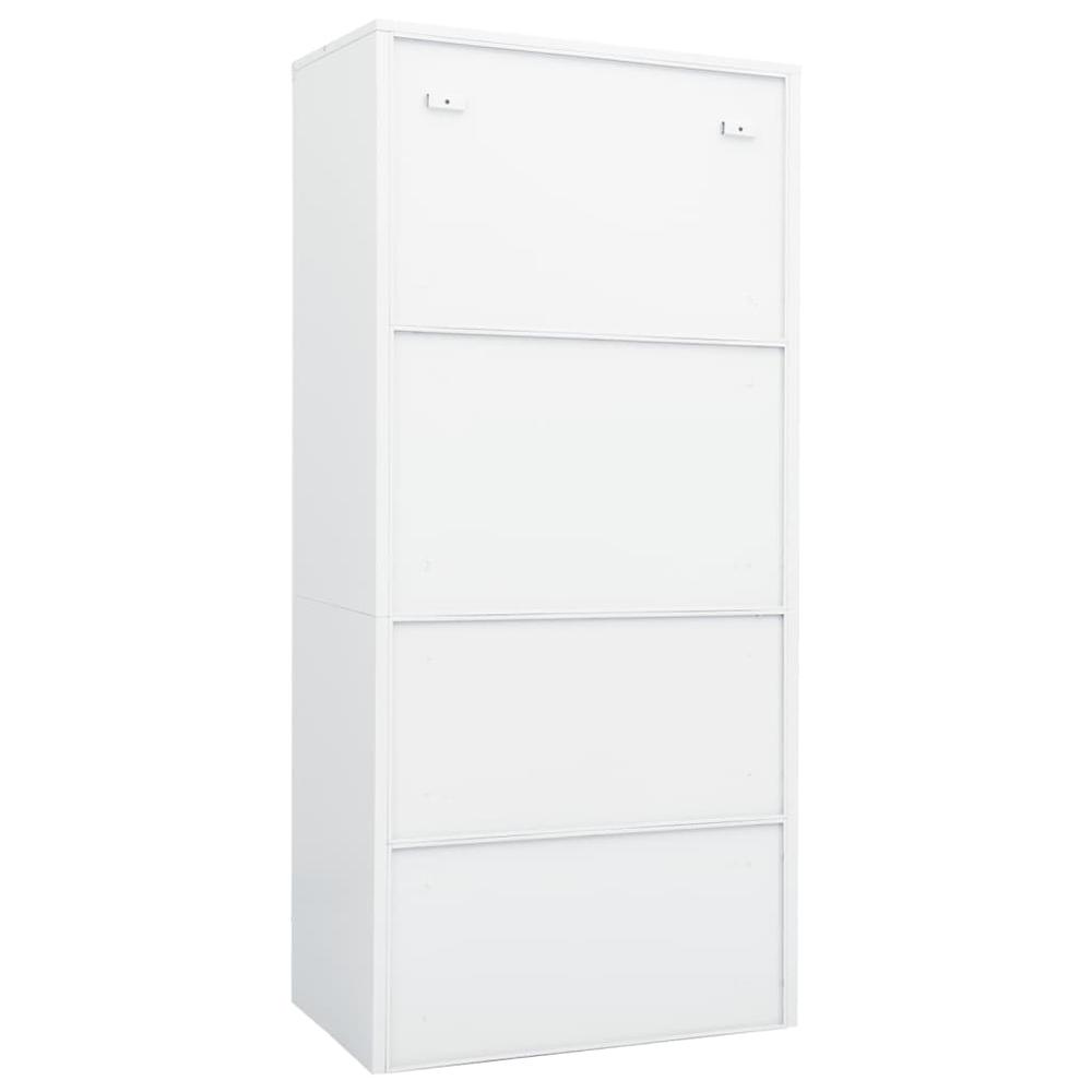 vidaXL Wardrobe White 31.5"x19.7"x70.9" Steel. Picture 4