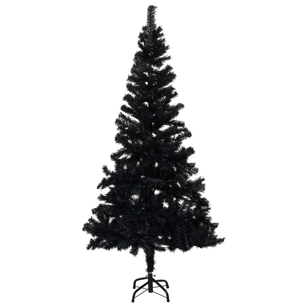 vidaXL Artificial Christmas Tree with Stand Black 47.2" PVC. Picture 1