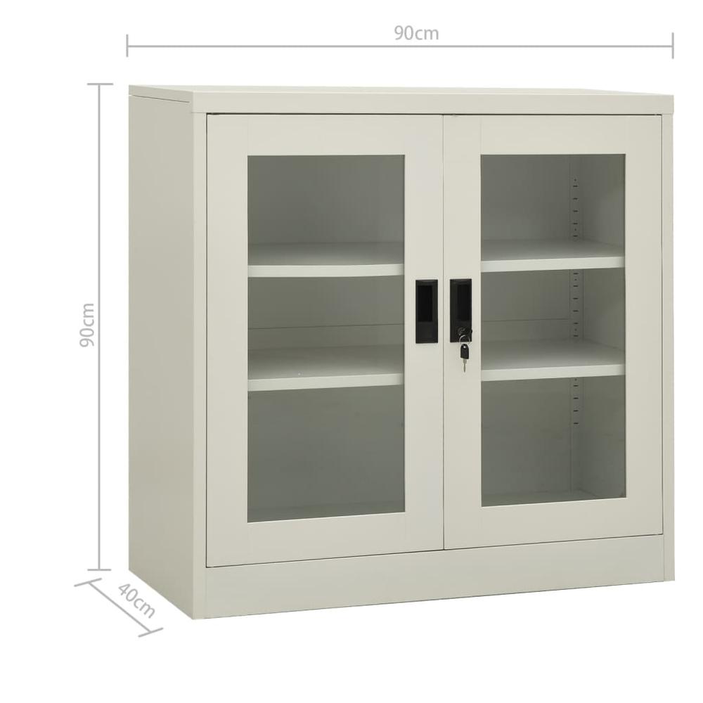vidaXL Office Cabinet with Planter Box Light Gray 35.4"x15.7"x44.5" Steel. Picture 11