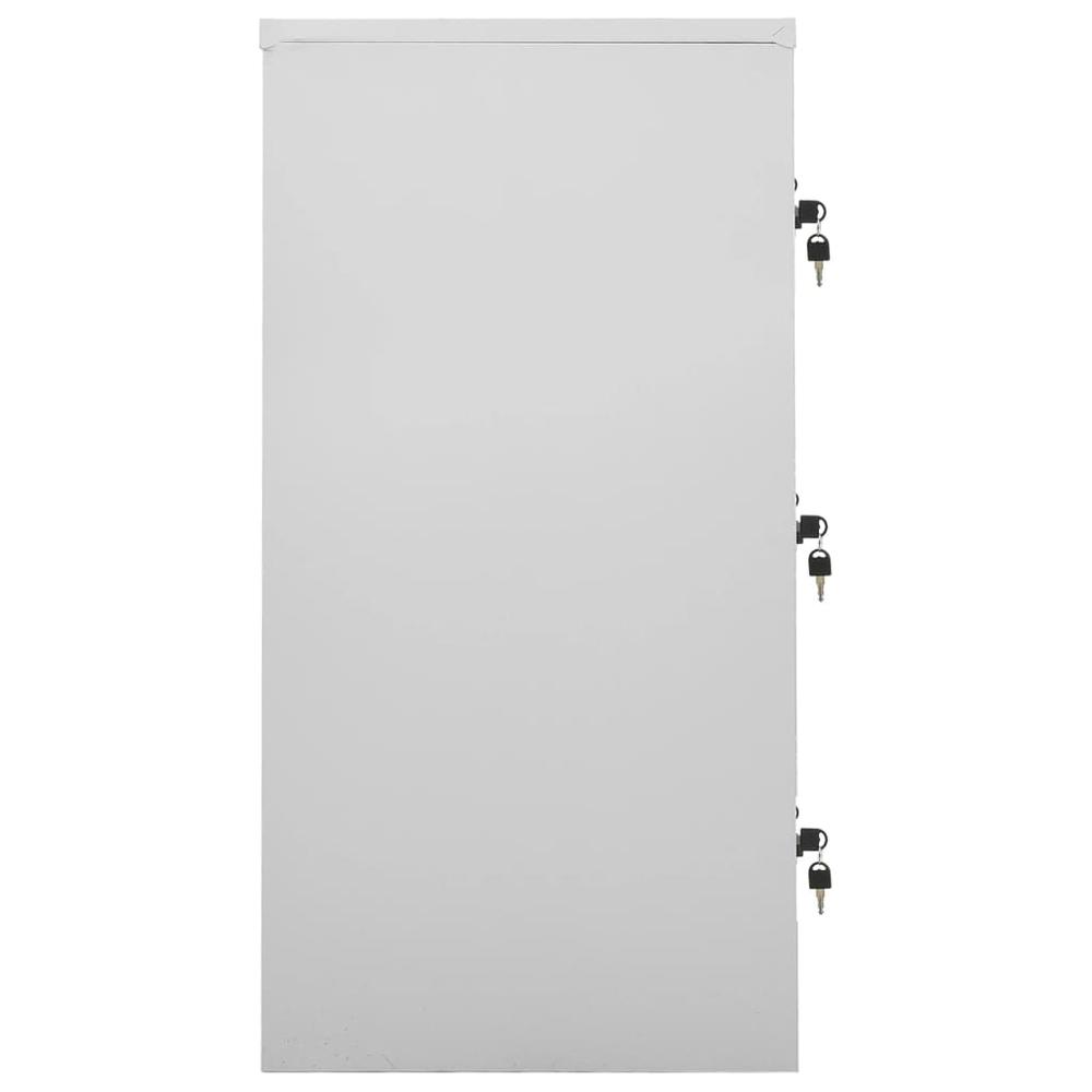 vidaXL Locker Cabinets 2 pcs Light Gray and Blue 35.4"x17.7"x36.4" Steel. Picture 4