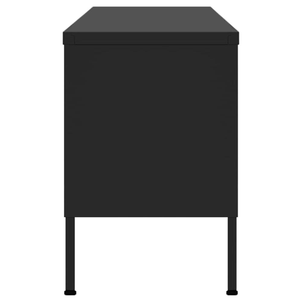 vidaXL TV Cabinet Black 41.3"x13.8"x19.7" Steel, 336241. Picture 4