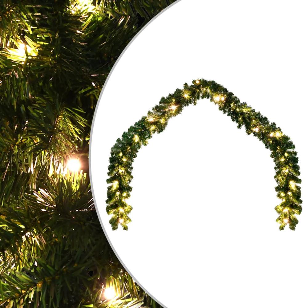 vidaXL Christmas Garland with LED Lights 16.4'. Picture 1