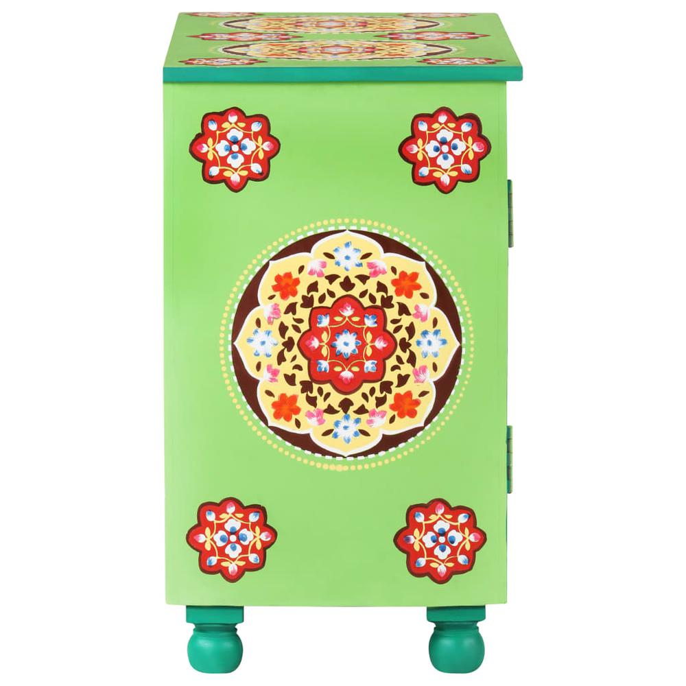 vidaXL Hand Painted Sideboard Multicolor 27.6"x13.8"x23.6" Solid Mango Wood. Picture 4