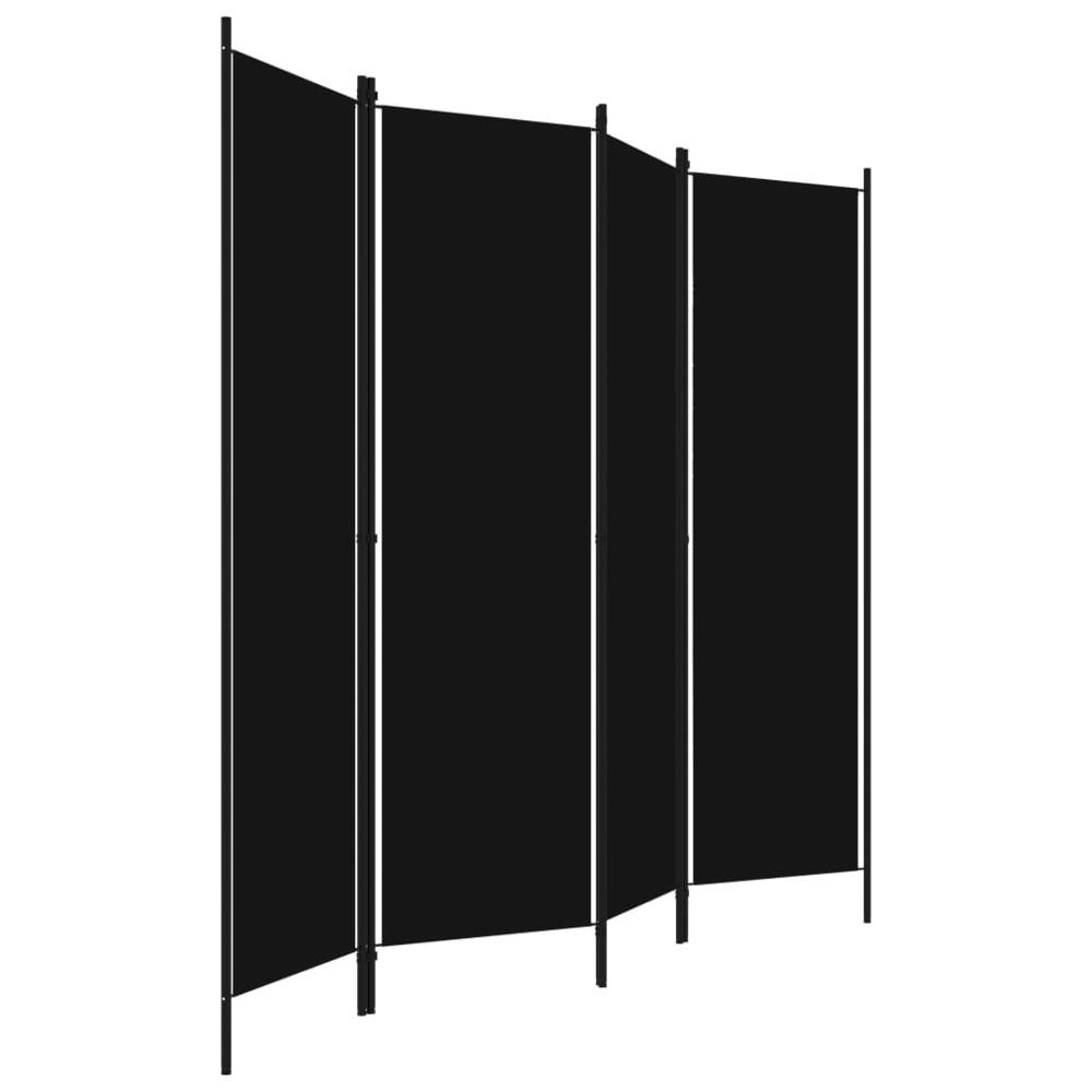vidaXL 4-Panel Room Divider Black 78.7"x70.9". Picture 3
