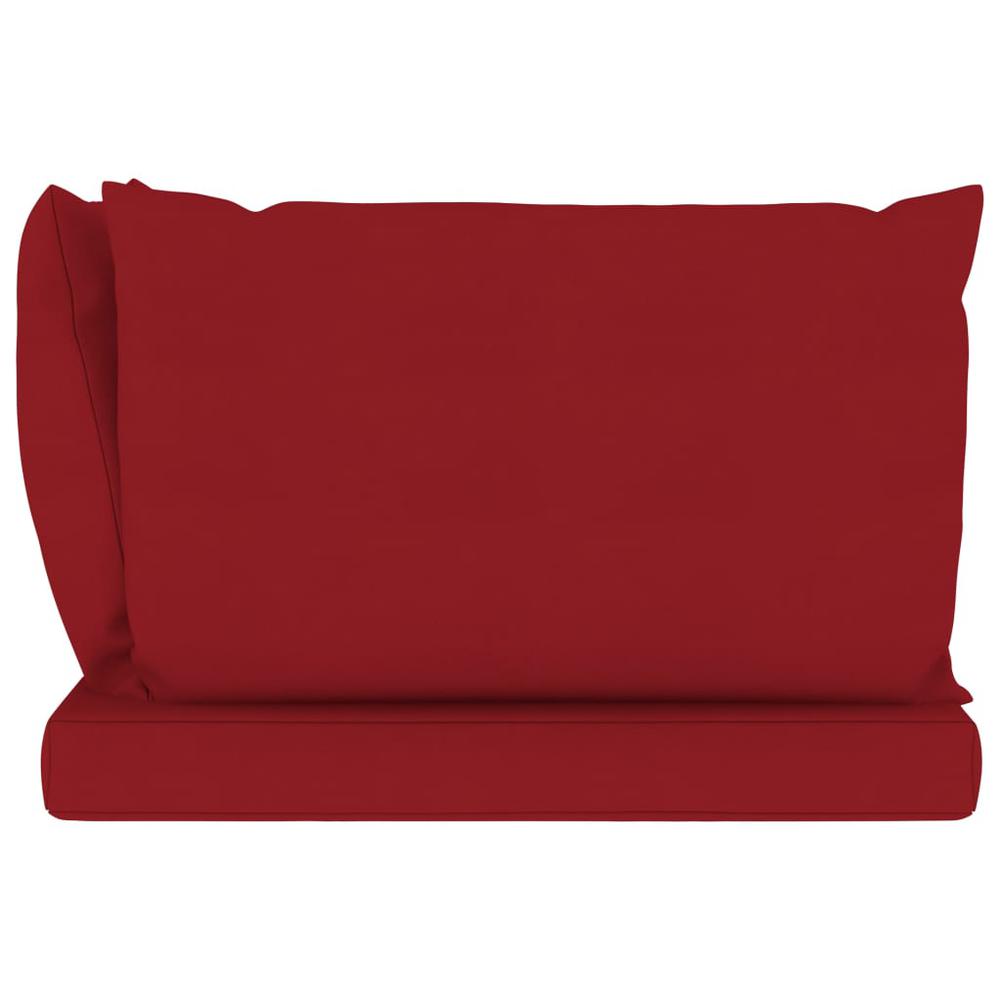 vidaXL Pallet Sofa Cushions 3 pcs Wine Red Fabric. Picture 4