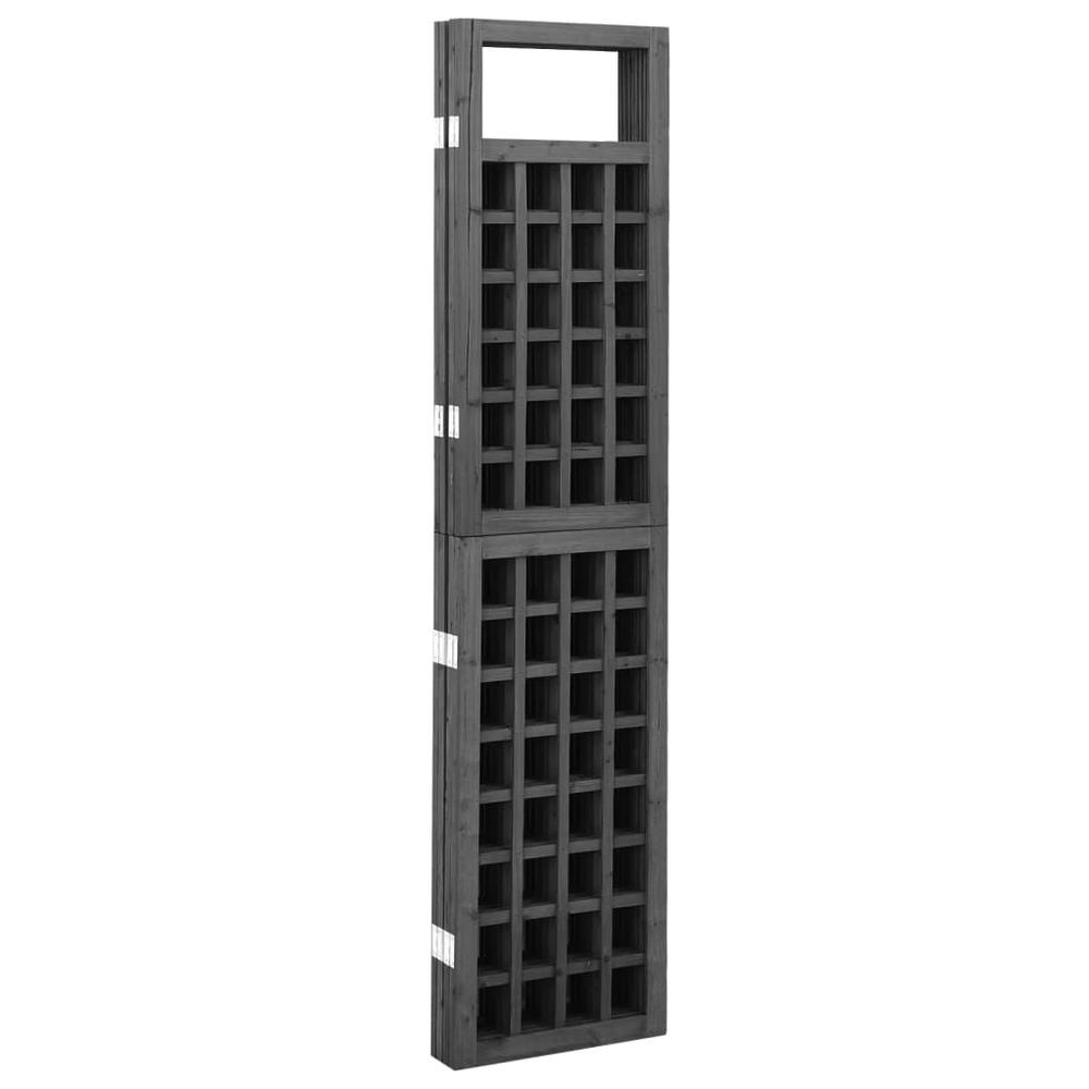 vidaXL 3-Panel Room Divider/Trellis Solid Fir Wood Black 47.6"x70.9". Picture 4