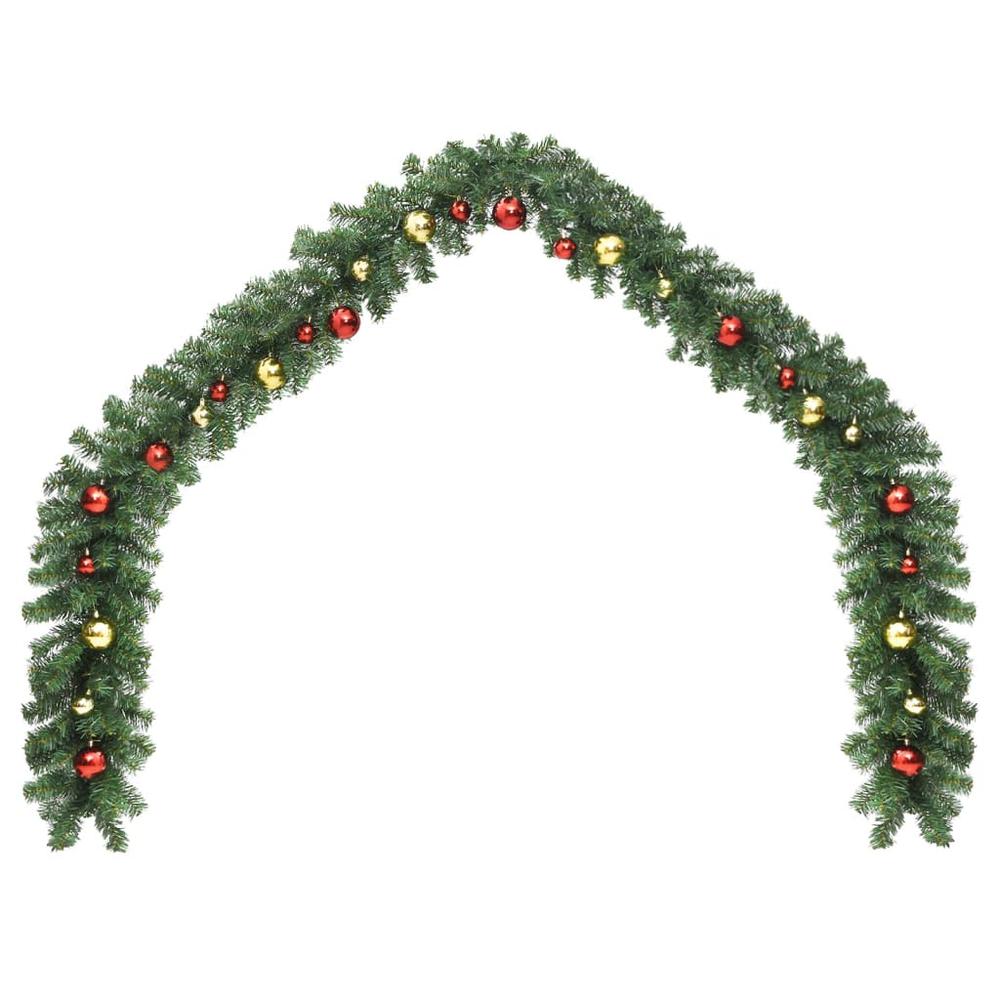 vidaXL Christmas Garland Decorated with Baubles 787.4". Picture 2