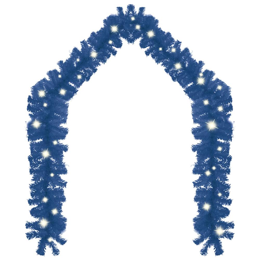 vidaXL Christmas Garland with LED Lights 787.4" Blue. Picture 2