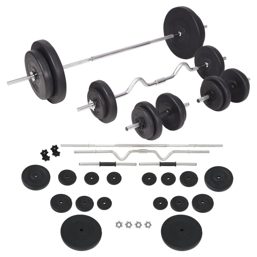vidaXL Barbell and Dumbbell Set 198.4 lb, 91405. Picture 1