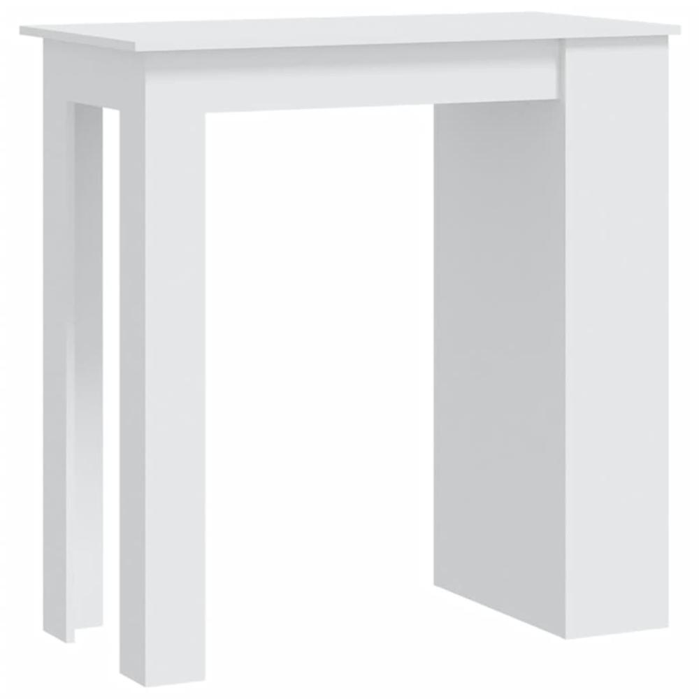 vidaXL Bar Table with Storage Rack White 40.2"x19.7"x40.7" Engineered Wood. Picture 2