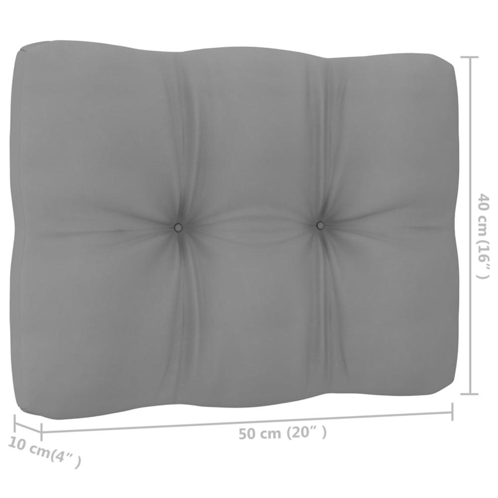vidaXL Pallet Sofa Cushion Gray 19.7"x15.7"x3.9". Picture 4