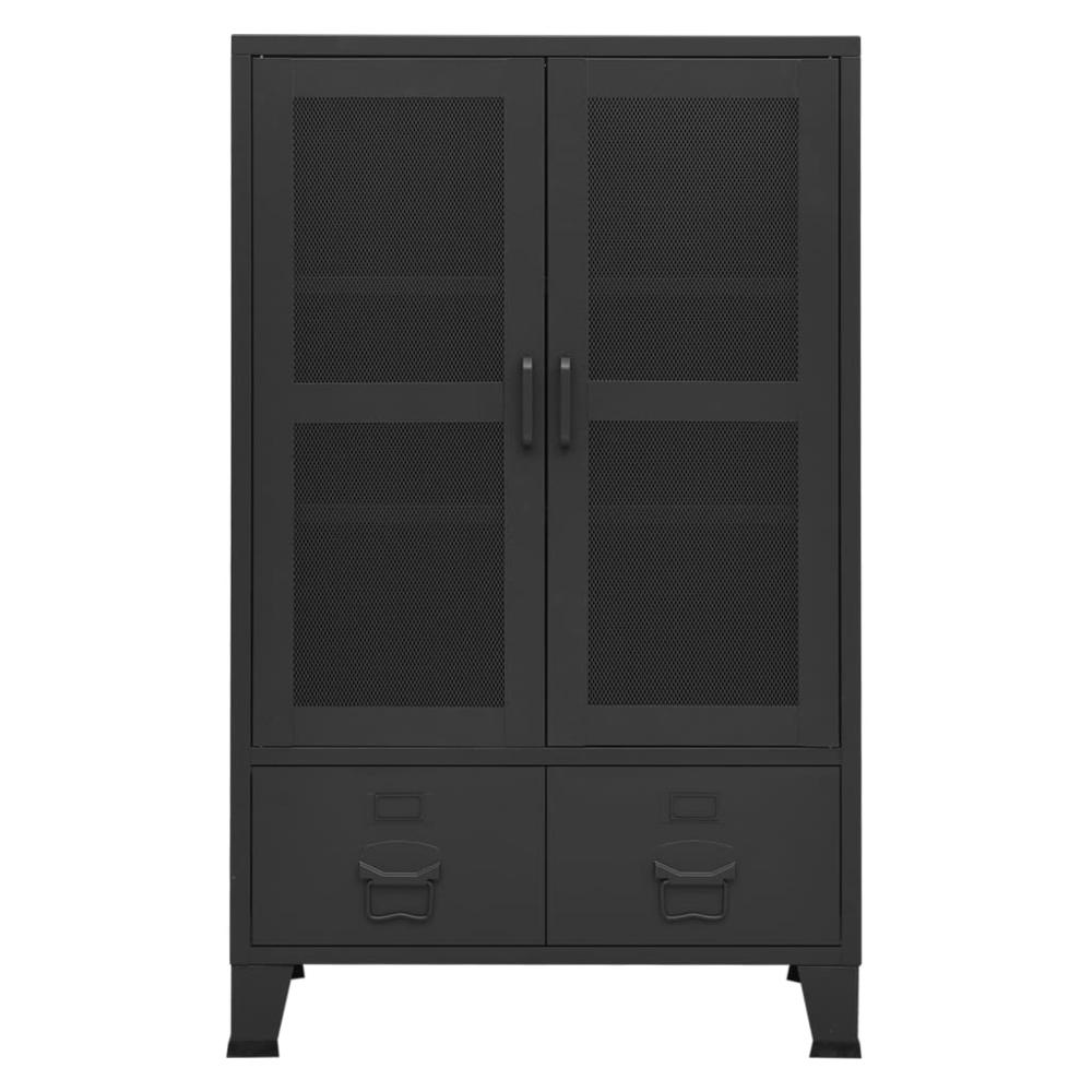 vidaXL Industrial Storage Cabinet Black 27.6"x15.7"x45.3" Metal. Picture 3