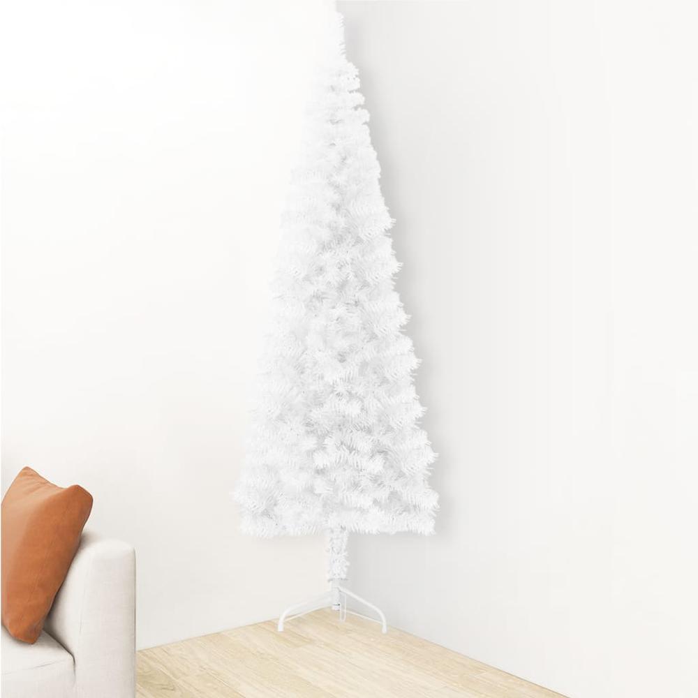 vidaXL Slim Artificial Half Christmas Tree with Stand White 47.2". Picture 3