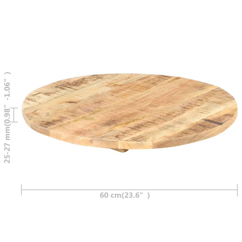 vidaXL Table Top Ã˜23.6"x(0.98"-1.06") Solid Mango Wood. Picture 4