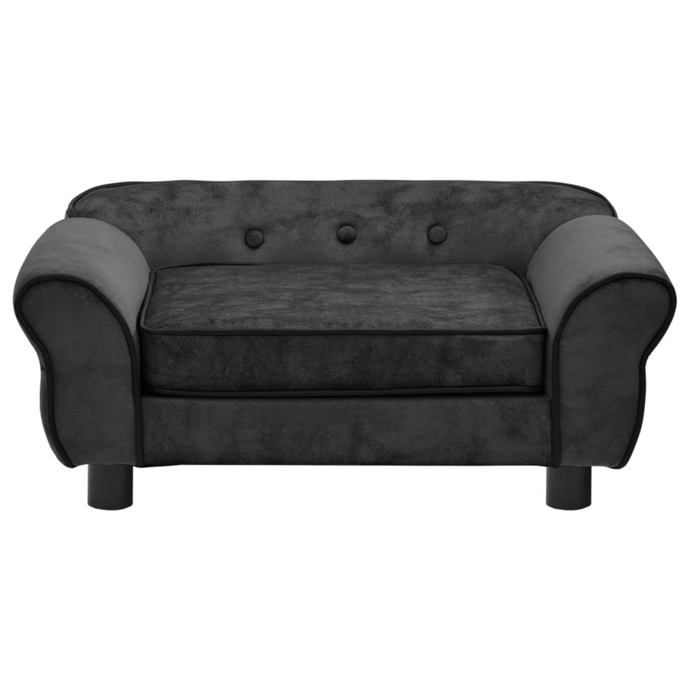 vidaXL Dog Sofa Dark Gray 28.3"x17.7"x11.8" Plush. Picture 3