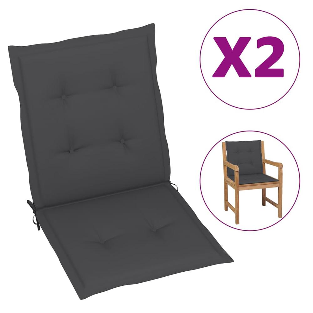 vidaXL Garden Chair Cushions 2 pcs Anthracite 39.4"x19.7"x1.2", 47548. Picture 1