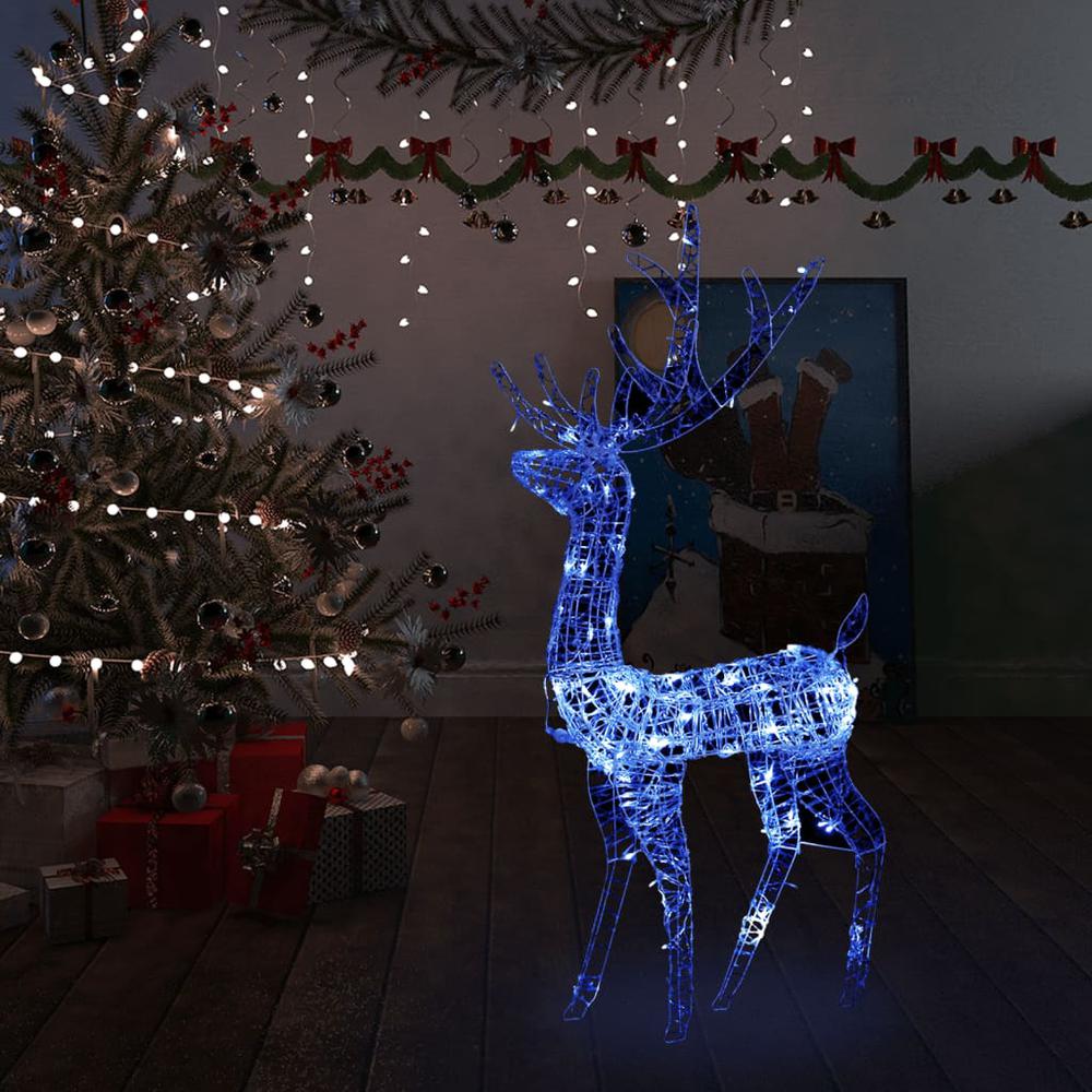 vidaXL Acrylic Reindeer Christmas Decoration 140 LEDs 47.2" Blue. Picture 1