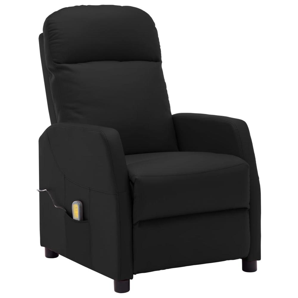 vidaXL Massage Reclining Chair Black Faux Leather, 321359. Picture 1
