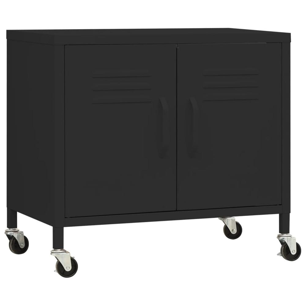 vidaXL Storage Cabinet Black 23.6"x13.8"x22" Steel. Picture 2